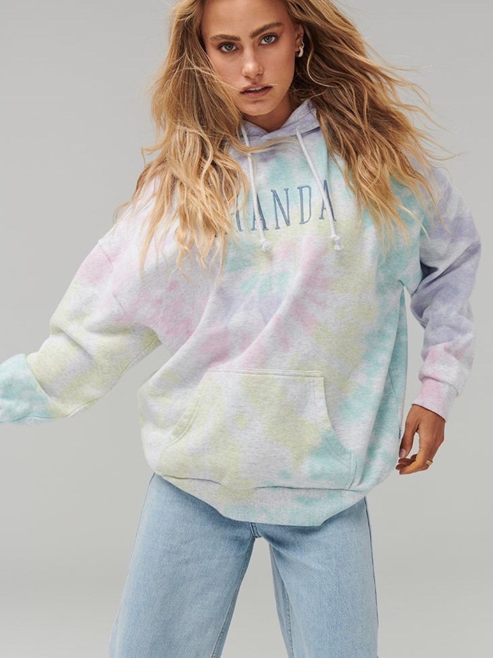 Ghanda 1984 Pastel Tie-Dye Oversized Hoodie